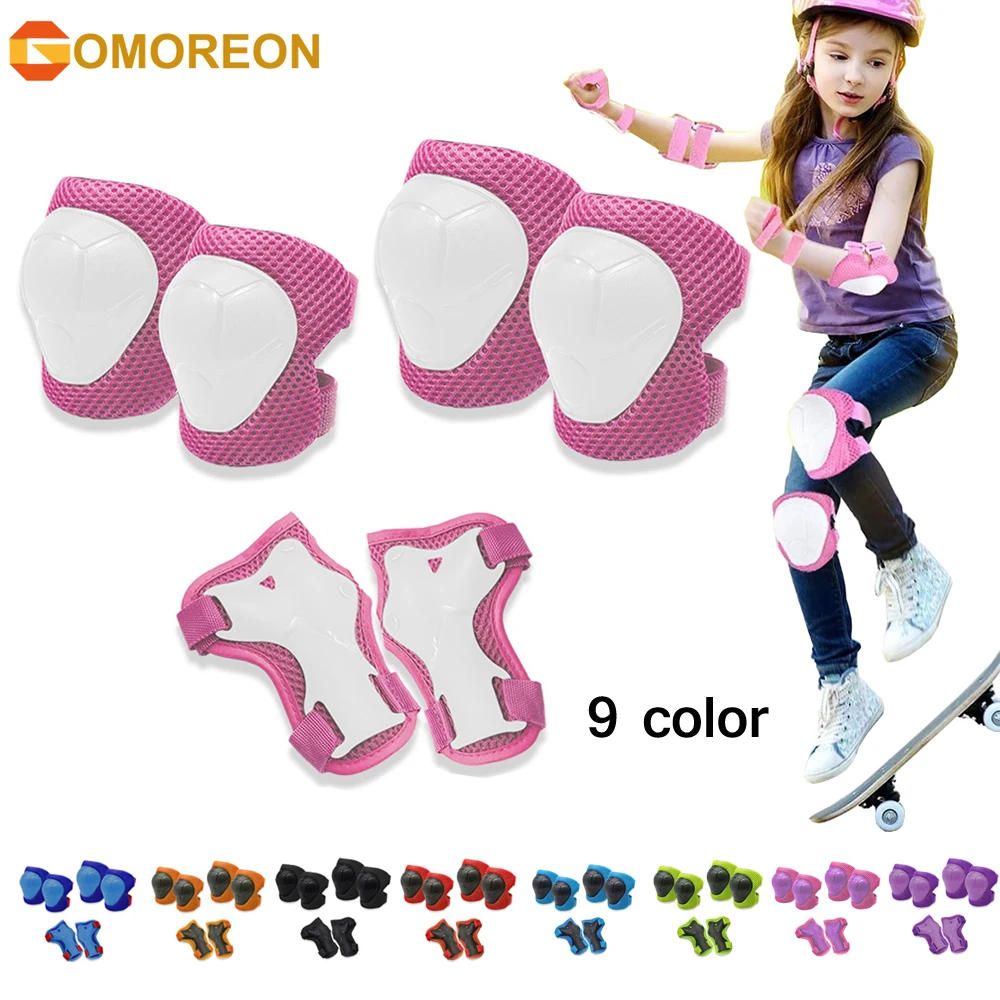 Cycling Gear For Kids - Gomoreon 6 pçs/set crianças joelheiras almofadas