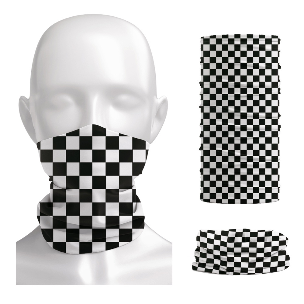 Cycling Gear Man - Xadrez ska impresso bandana pescoço mais
